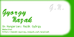 gyorgy mazak business card