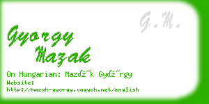 gyorgy mazak business card